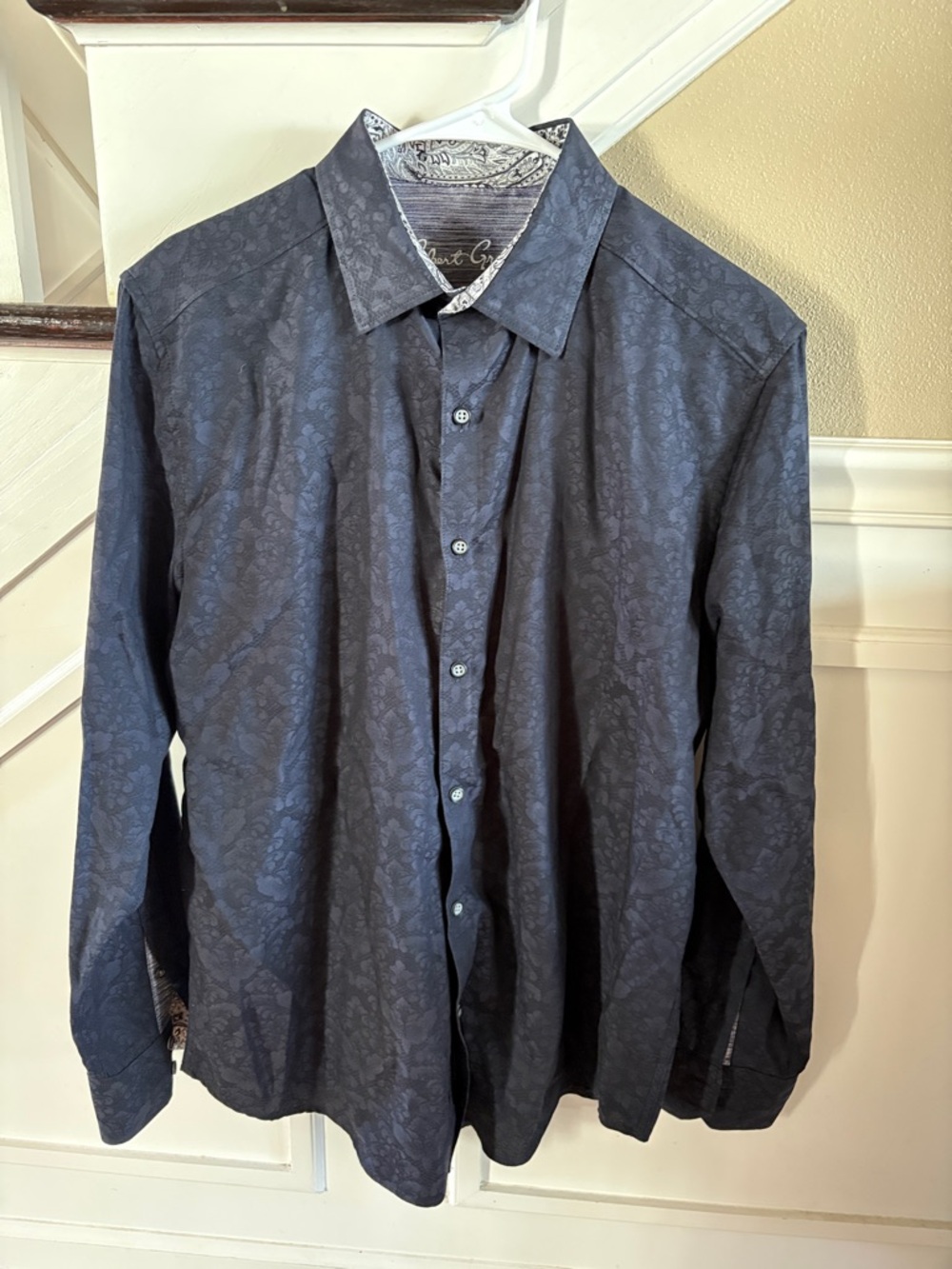 Robert Graham cotton black button up shirt, medium